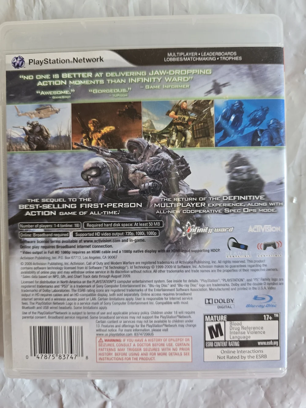 PlayStation Modern Warfare 2 (Black/Tan) - Call of Duty Original Like New